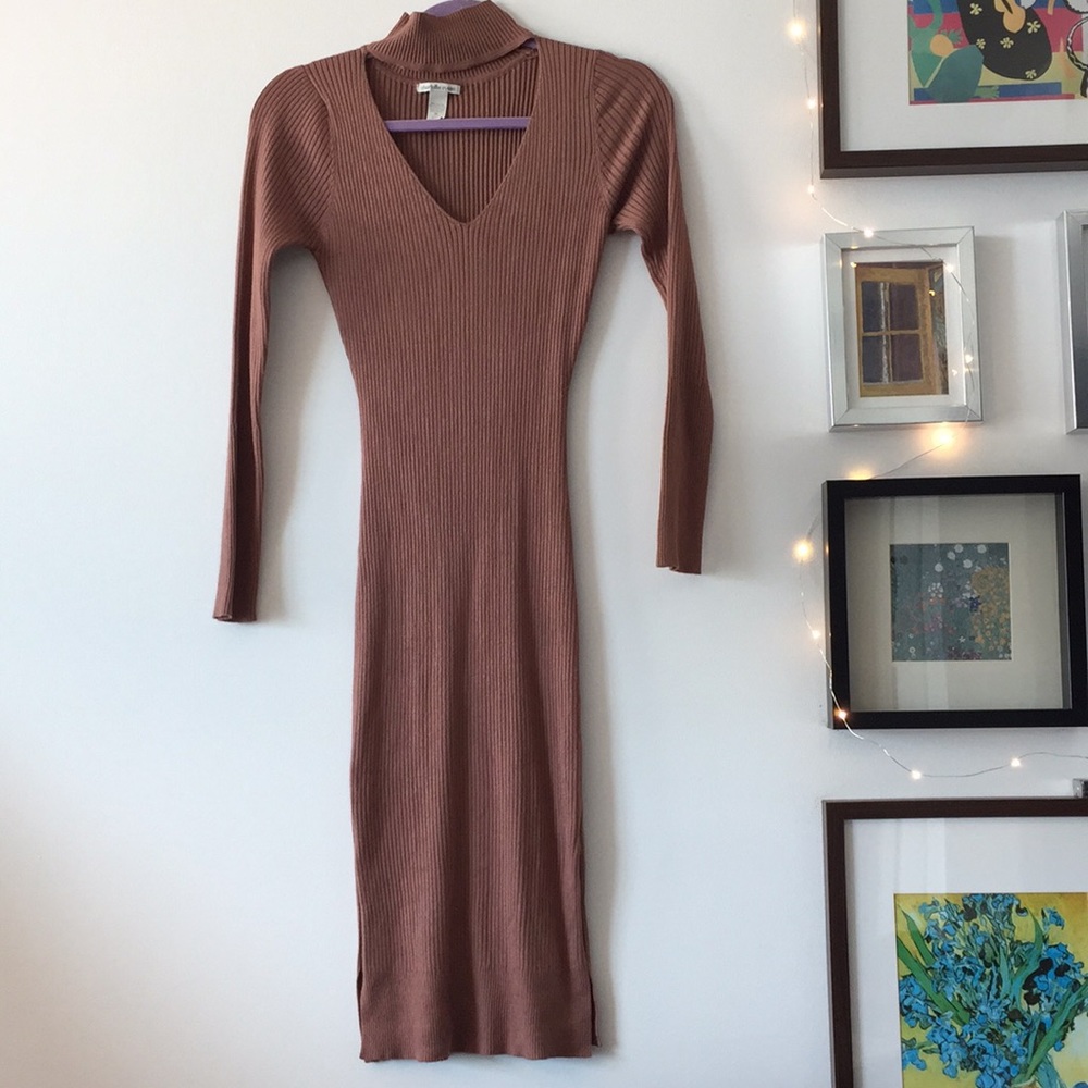 Charlotte Russe dark nude sweater dress M
